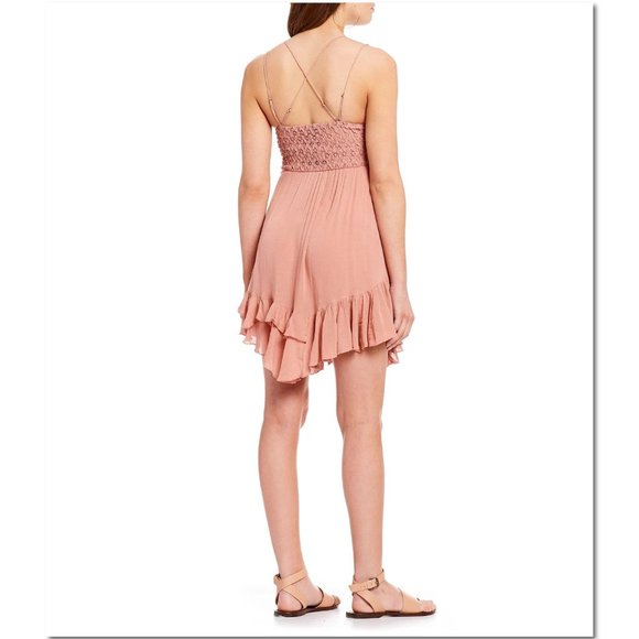 Adella Bralette Slip Dress Rose Small Lace Ruffles Mini NWT Free People - Picture 12 of 12